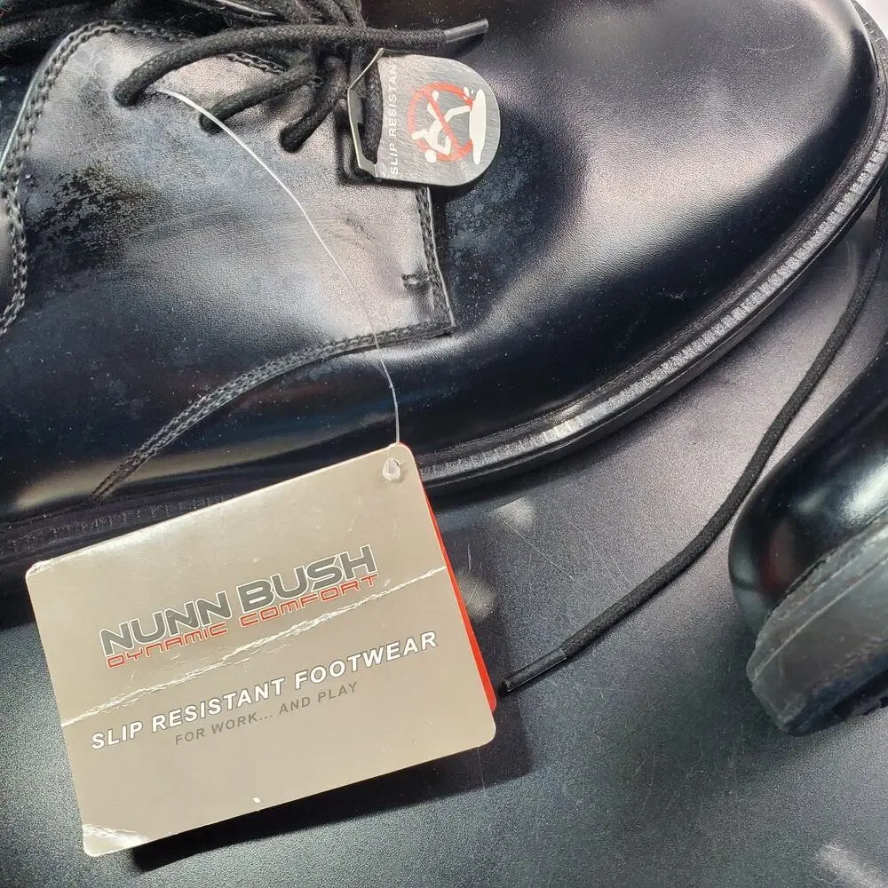 Nunn Bush Slip Resistant Mens Shoes Black Size 11 New Work Service Loafers
